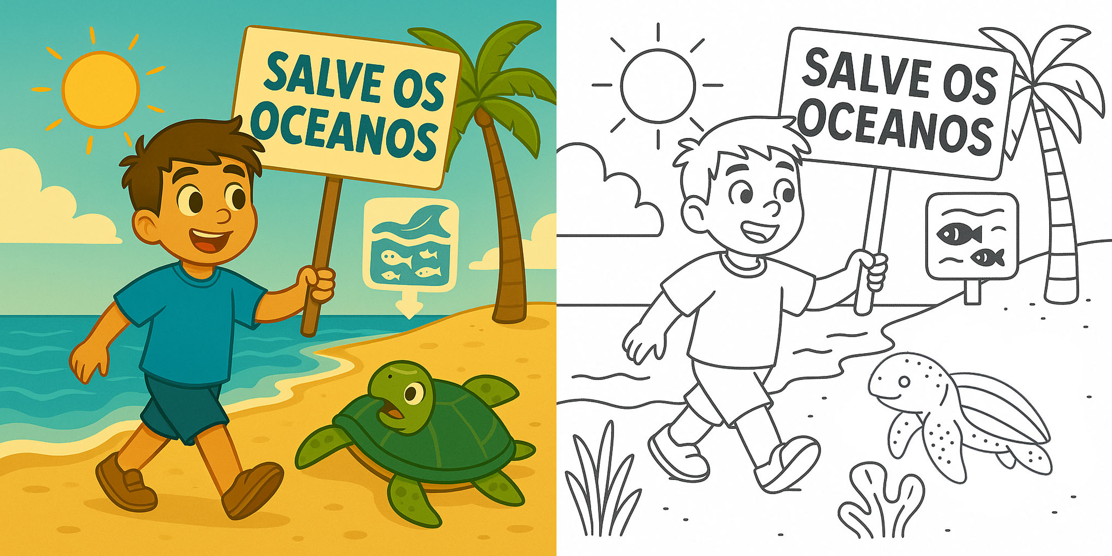 Salve os Oceanos art activity